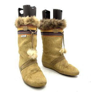 Tecnica Fur Boots Beige Tan Winter Women's Size 41